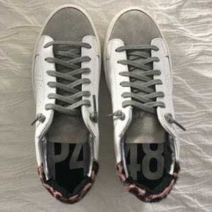 New! P448 Thea low-top sneaker with pink leopard